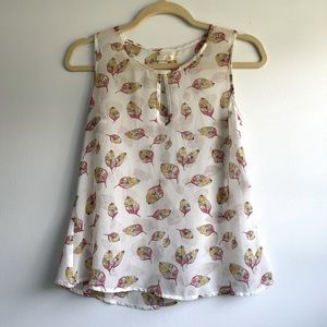 Tulle Leaf Print Sheer Tank from Anthropologie